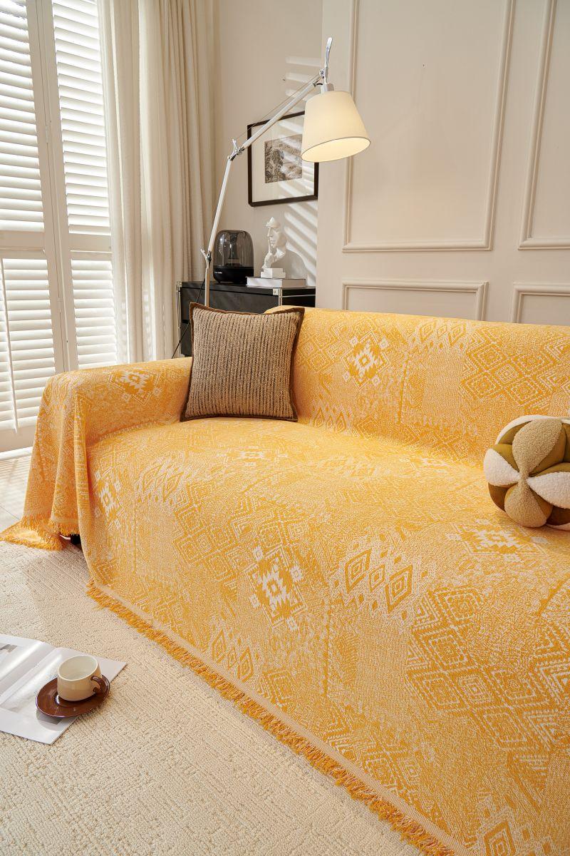 Sofa Throw - Melareve - Golden Yellow - Image 4