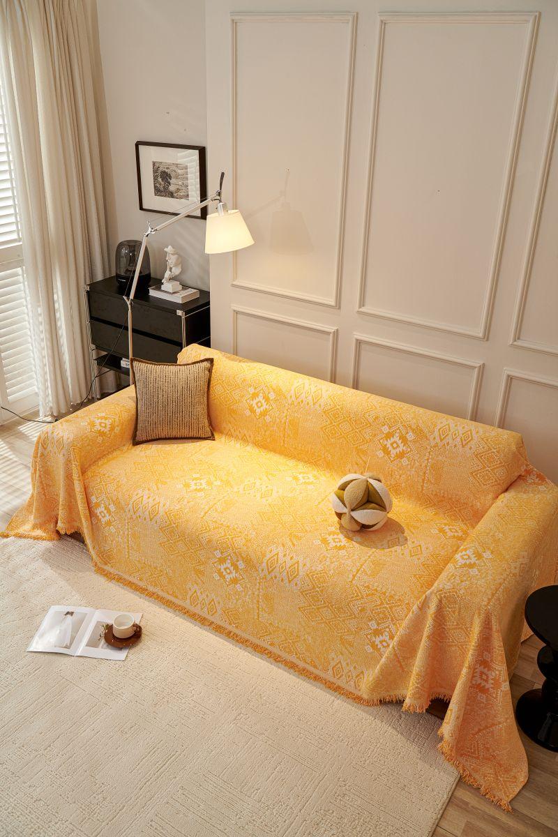 Sofa Throw - Melareve - Golden Yellow - Image 5