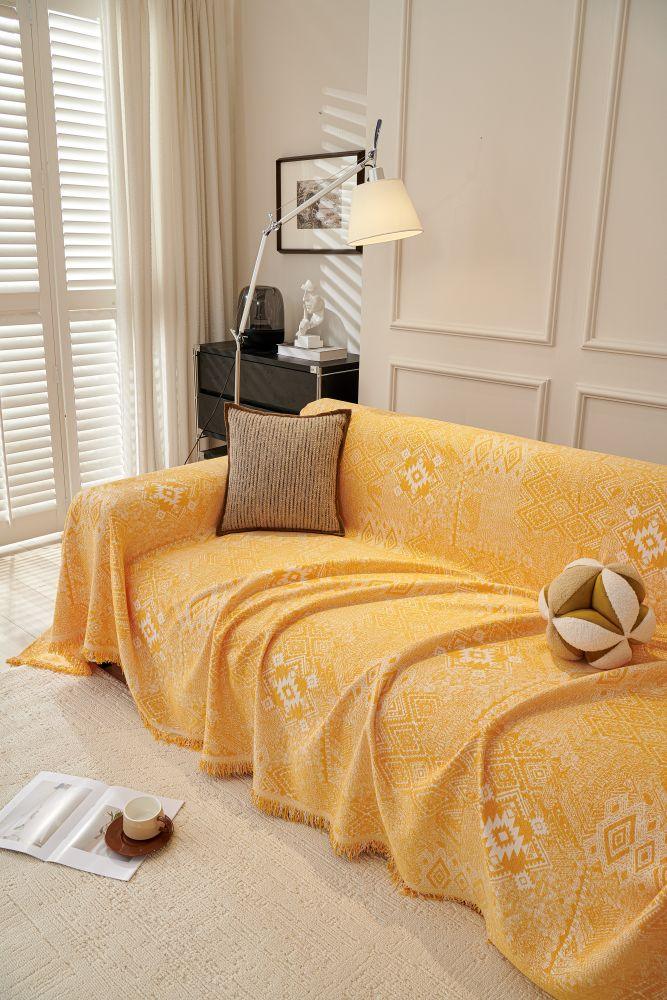 Sofa Throw - Melareve - Golden Yellow - Image 6