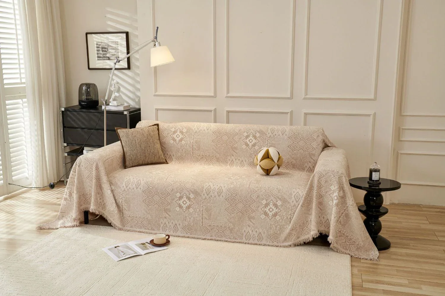 Sofa Throw - Melareve - Light Beige