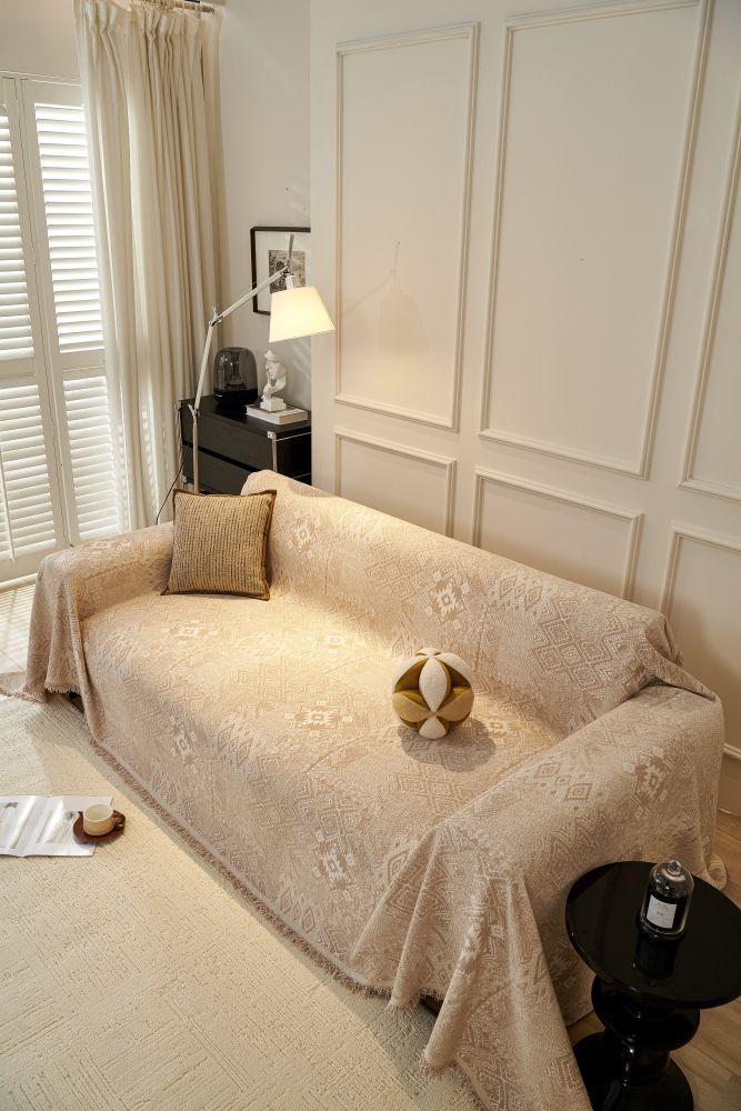 Sofa Throw - Melareve - Light Beige - Image 4