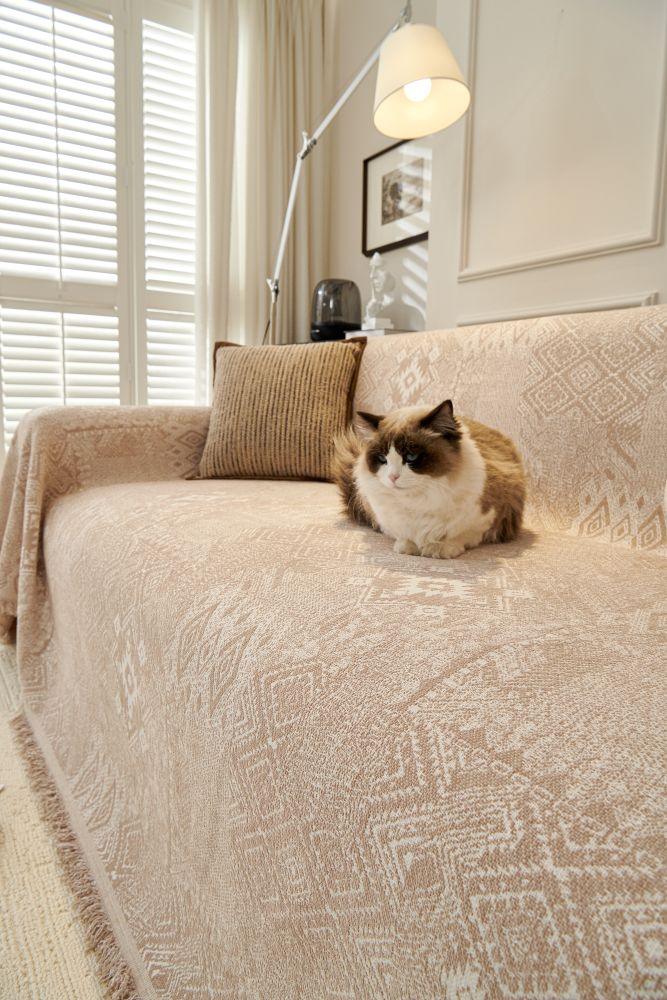 Sofa Throw - Melareve - Light Beige - Image 5