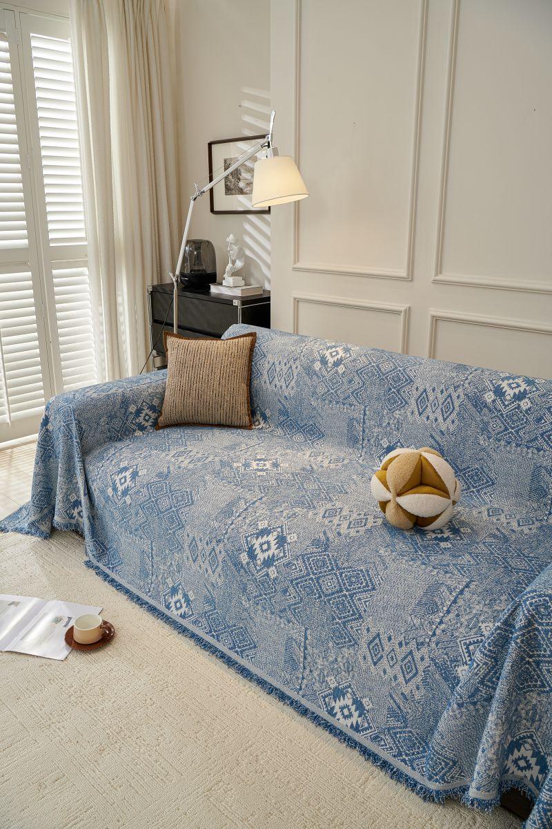 Sofa Throw - Melareve - Vintage Blue - Image 2