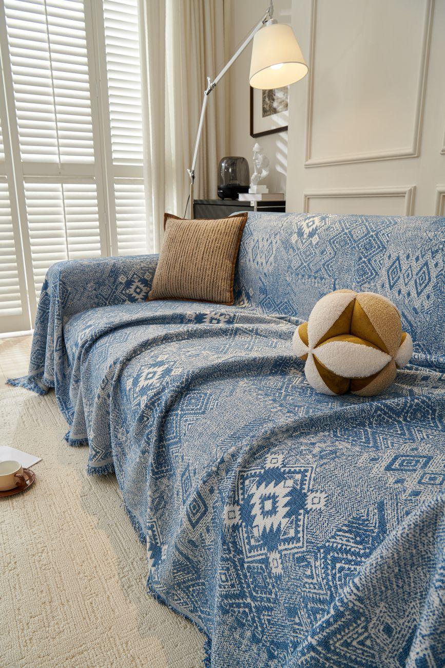 Sofa Throw - Melareve - Vintage Blue - Image 3