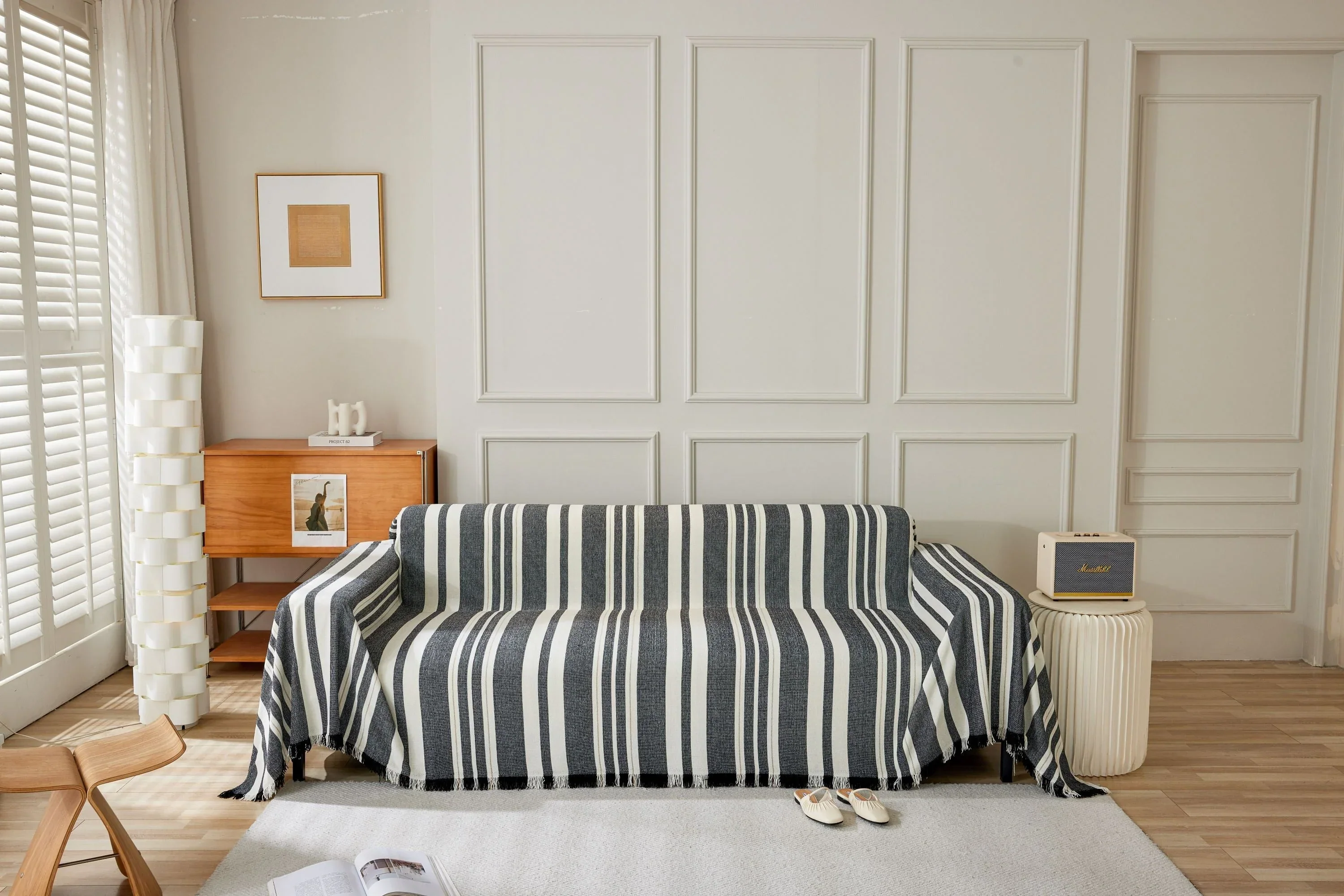 Sofa Throw - Striniara - Cross Black