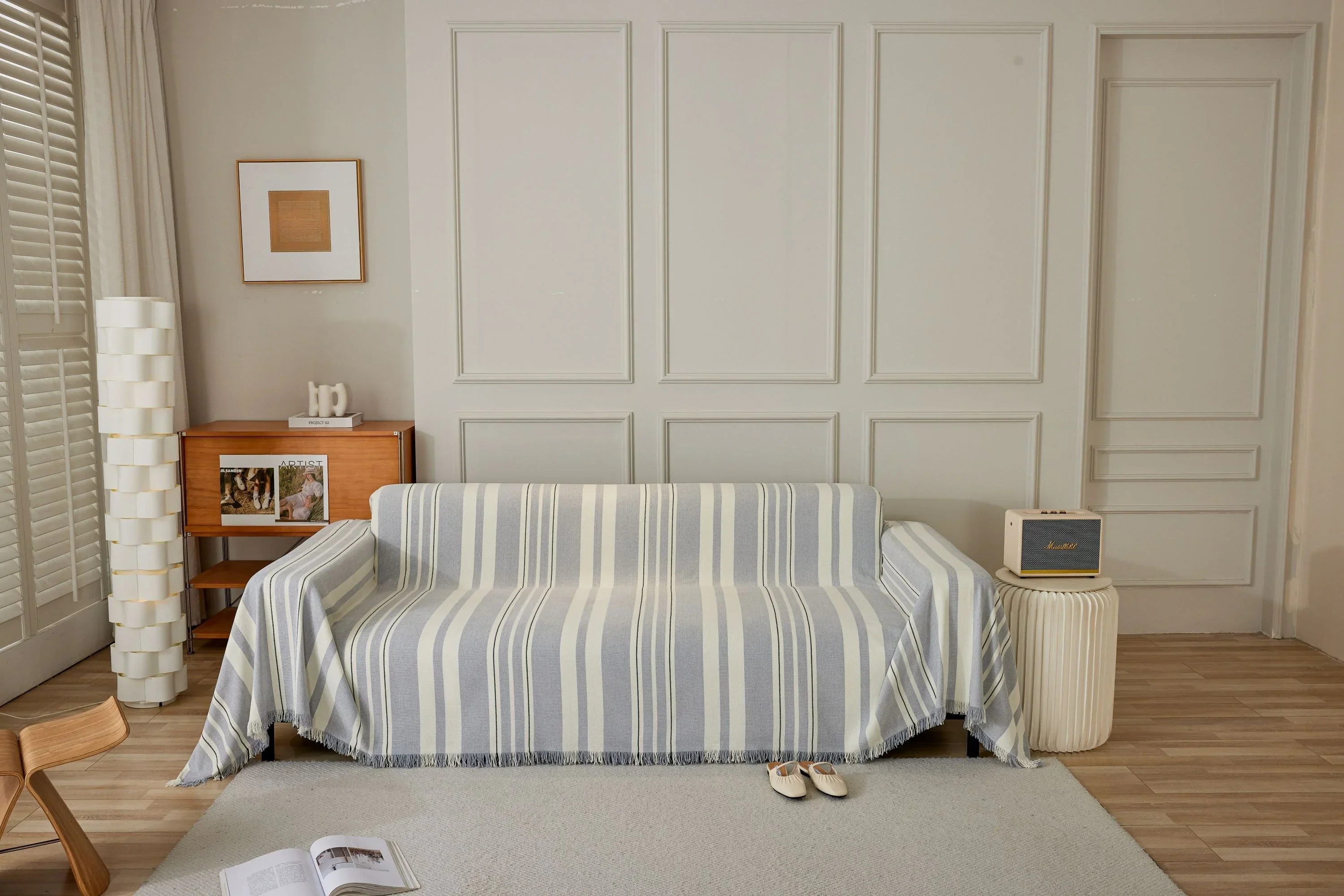 Sofa Throw - Striniara - Cross Gray