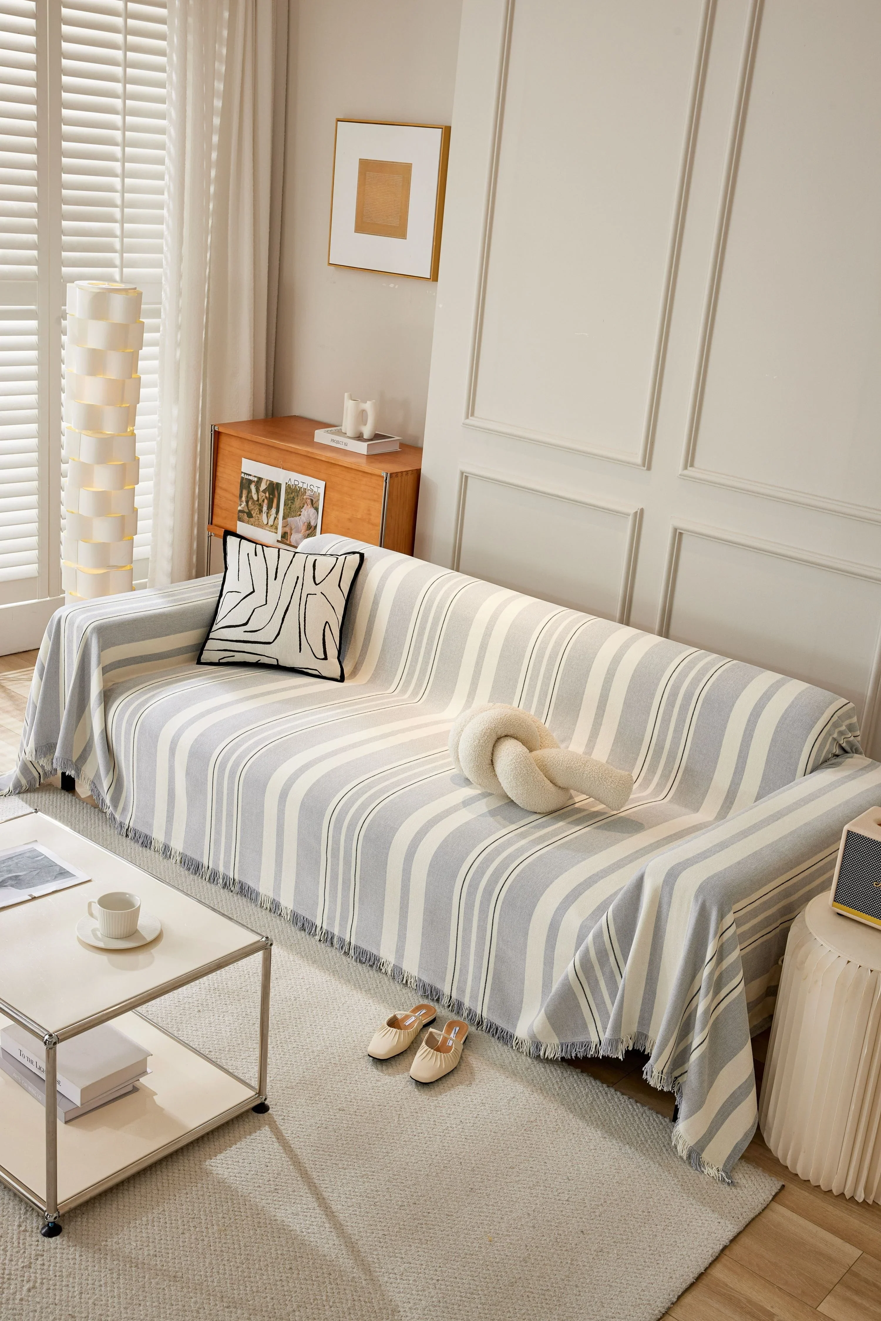 Sofa Throw - Striniara - Cross Gray - Image 2