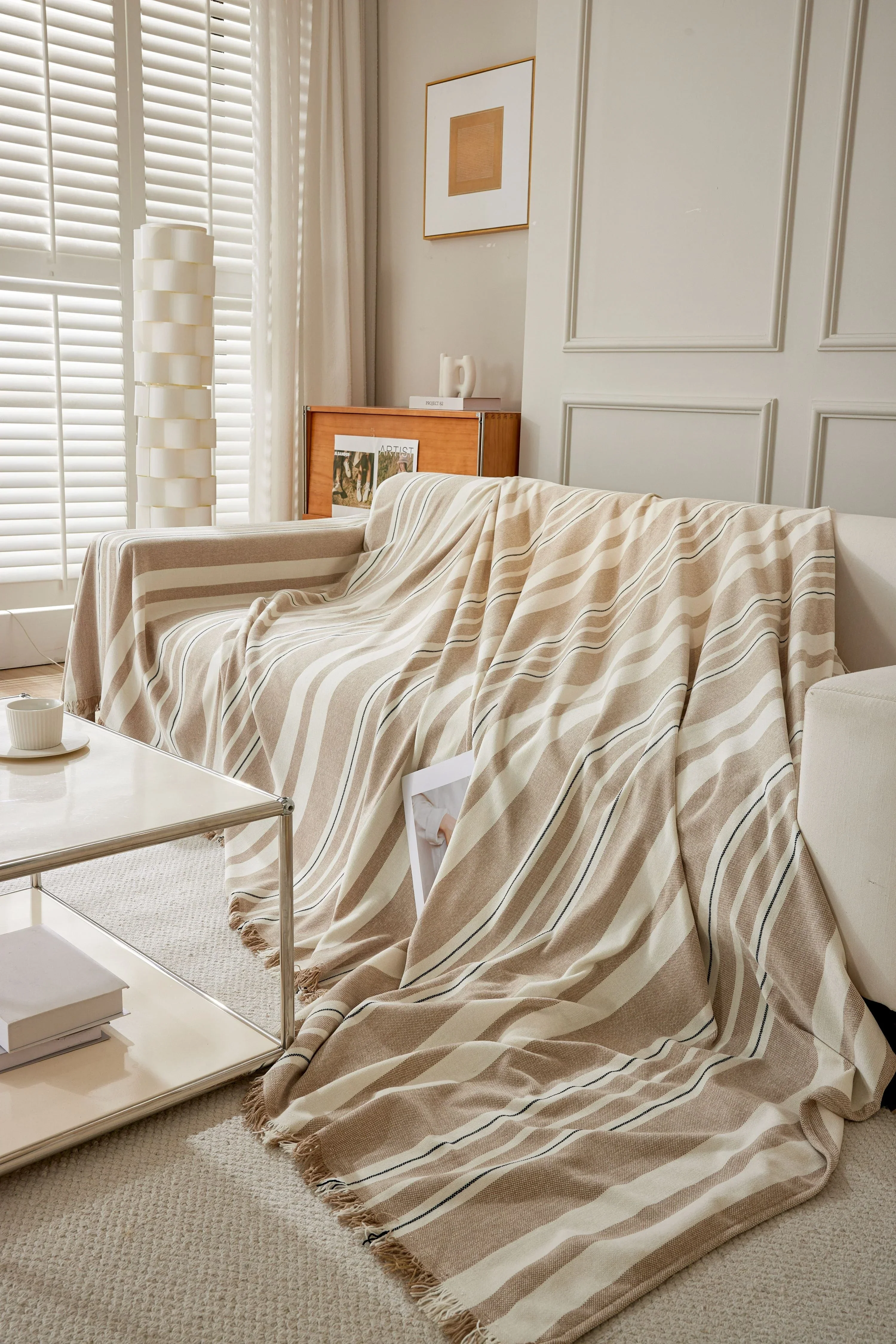 Sofa Throw - Striniara - Cross Khaki - Image 4