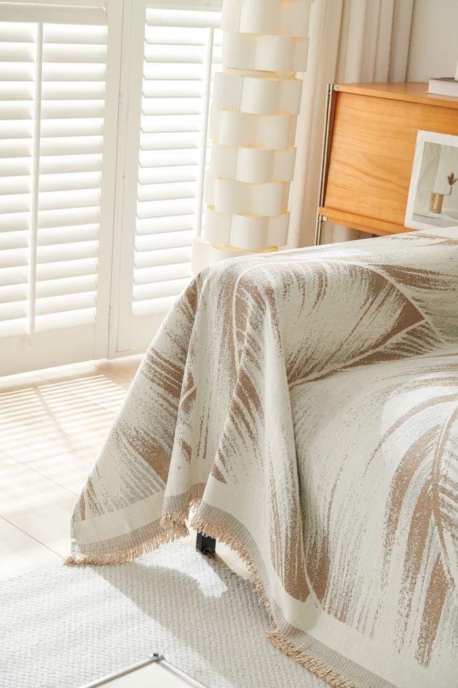 Sofa Throw - Yeluxe - Palm Beige - Image 4