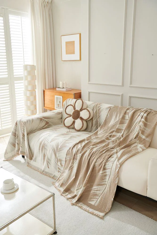 Sofa Throw - Yeluxe - Palm Beige - Image 7