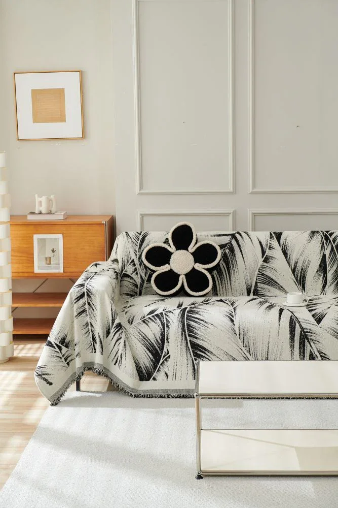 Sofa Throw - Yeluxe - Palm Black - Image 3