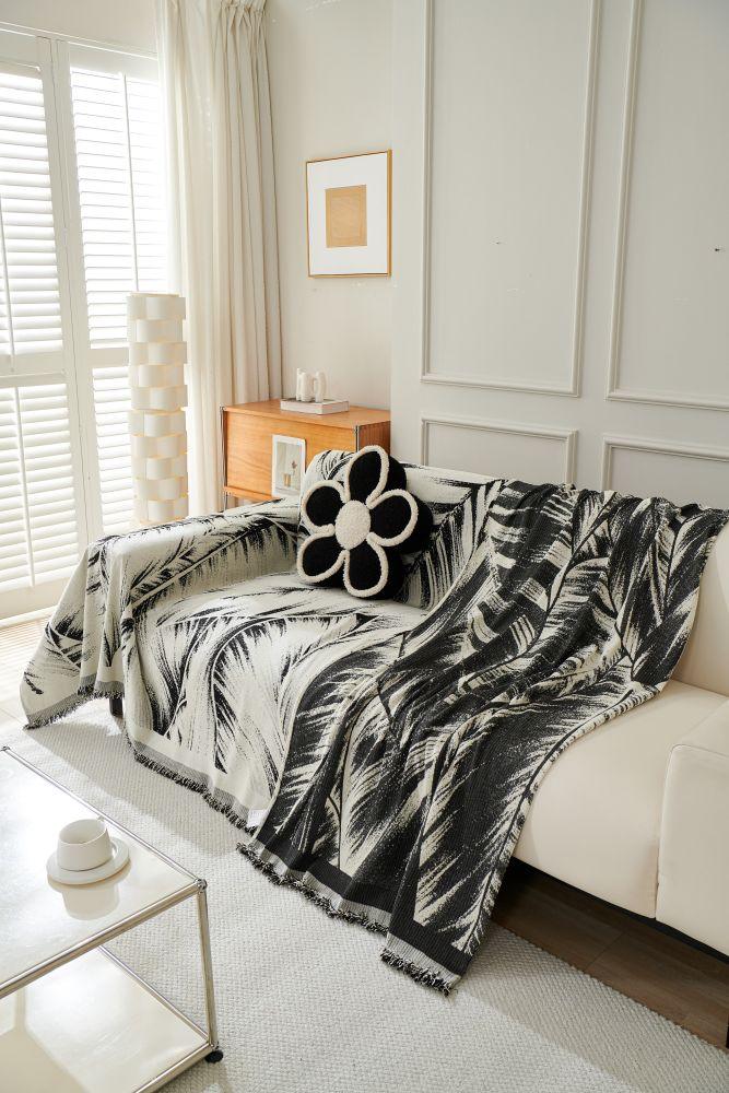 Sofa Throw - Yeluxe - Palm Black - Image 5