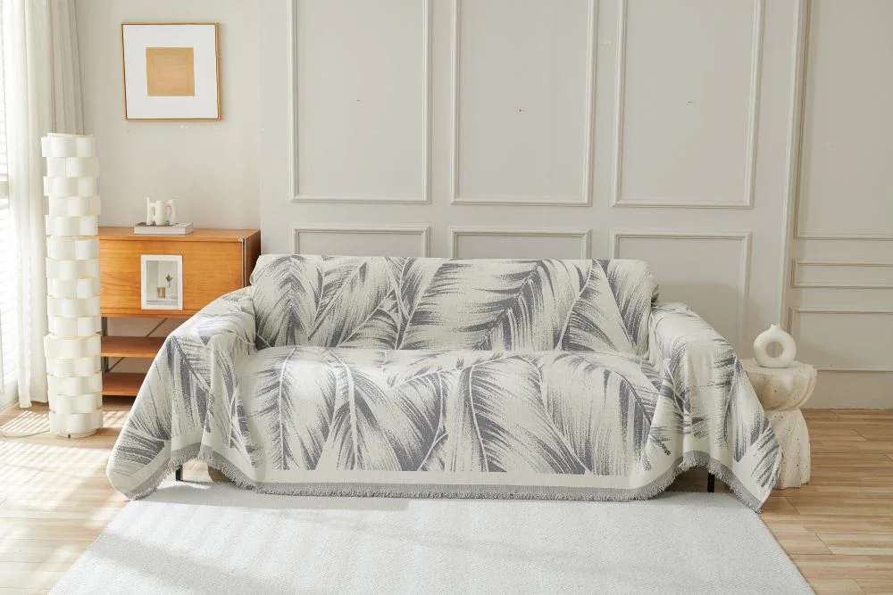 Sofa Throw - Yeluxe - Palm Gray
