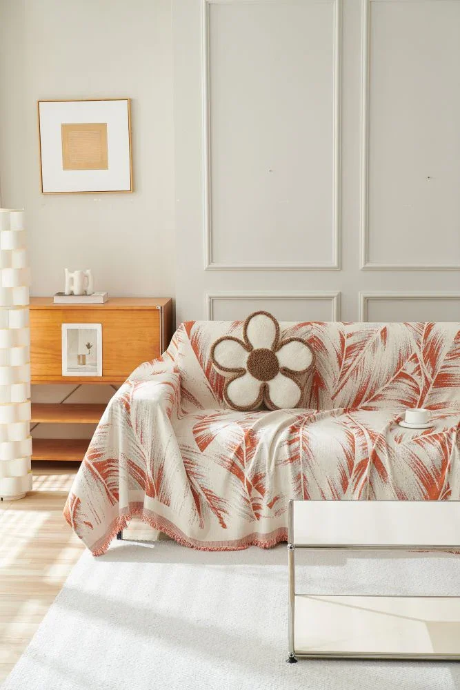 Sofa Throw - Yeluxe - Terracotta Palm - Image 5